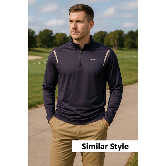 Nike Golf Dri-Fit 1/4 Zip Pullover Purple Long Sleeve Men’s Medium - Picture 6 of 8